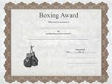 Boxing Award Certificate