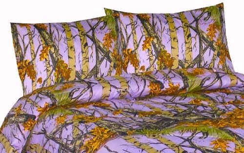 THE WOODS Camo Premium Microfiber Pillowcase 2-Pack (Lavender, Queen)