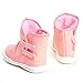 Enteer Infant Baby Girls' Soft Rubber Sole Anti-Slip Warm Winter Prewalker Leather Toddler Boots (7-12 Months, pink)