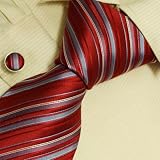 Red designer wedding tie Italian style silk tie cufflinks A2058
