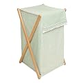 Wood Frame Folding Hamper - Sage Gingham