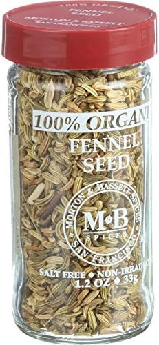 Morton And Bassett 100% Organic Seasoning - Fennel Seed - 1.2 Oz - Case Of 3