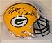 Bart Starr and Brett Favre Autographed/Hand Signed Green Bay Packers Mini Helmet
