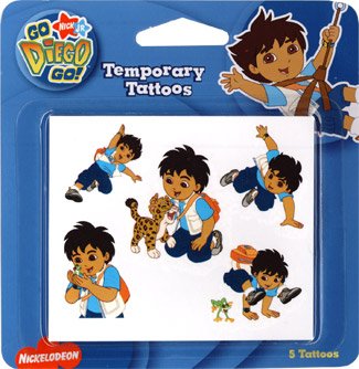 Childrens Toyshop  Toys : Go Diego Go Temporary Tattoo Pack of 40