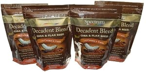 Spectrum Essentials Chia and Flax Seed Decadent Blend with Coconut and Cocoa 12 Oz Pack of 4