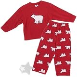 Red Polar Bear Fleece Pajamas for Girls