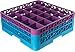 Carlisle RG25-2C414 OptiClean 25 Compartment Glass Rack with 2 Extenders, 7.12", Polypropylene, Lavender/Carlisle Blue