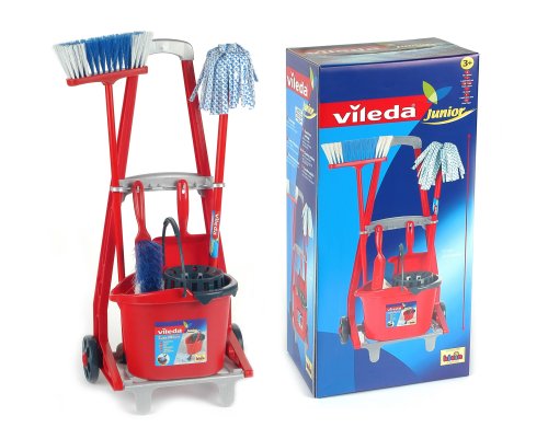 Klein 6703 - Vileda Besenwagen mit Zubehör 56 cm