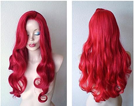 Fashionable Women Red Long Clury Wave Cosplay Hair Wigs(wig0030)