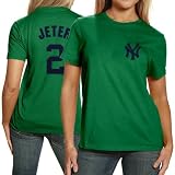Majestic New York Yankees #2 Derek Jeter Kelly Green Player T shirt