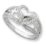 Sterling Silver and CZ Heart Ring (Sizes 6-8)