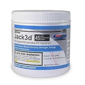 USP Labs Jack3d 250 g White Blue Raspberry Energy, Strength and Endurance Pre-Workout Drink Powder