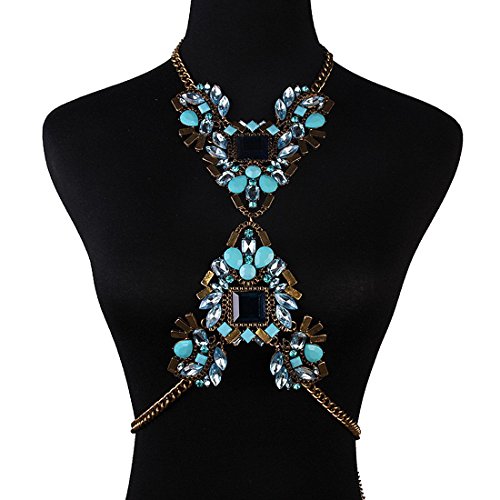 Holylove 2016 Exclusive Blue Handmade Personality Body Long Fashion Necklace & Pendant Statement Summer Vacation Vintage Necklace