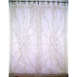 2 White Handmade Window Treatments Tab Sheer Curtains by NovaHaat