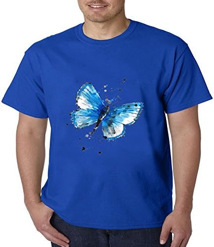 Li Quan Fa Art Butterflies Painting Hipster Flame Crew Neck Wicking Short Sleeve Mens T-shirt Size XL