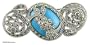Turquoise brooch, 'Sweeping Blue Bouquet' 2.4" W x 1.2" L x 0.6" D
