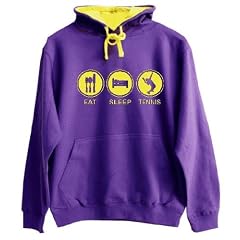COLOUR EDITION EAT SLEEP TENNIS TENNISSPIELER TENNISSCHL�GER TENNISPLATZ 2-FARB-Kapuzen-Sweat-Shirt