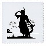 Florene - Decorative III - Image of Silhouette Of Native American Woman - 8x8 inch quilt square (qs_223506_3)