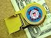 Goldtone Moneyclip with Colorized Coast Guard Washington Quarter Coin - Coin Jewelry