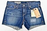 Adrianno Goldshmied Blue Frayed Jean Short