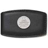 LogoArt Jimmie Johnson '07 Champion Leather Money Clip w/ 3/4 Sterling Silver Pendant