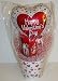 Red & White "Happy Valentine's Day" Gift Basket with Balloon & Hershey's Chocolate Candy Bars