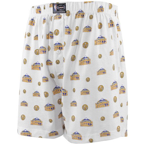 NBA Denver Nuggets White My Team Boxer Shorts (Medium)