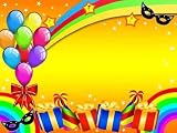 Colourful Carnival Party Card - 18W x 14H - Peel and Stick Wall Decal by Wallmonkeys