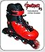 Poizon Adjustable Inline Skates Size UK 2 to 4 in Red