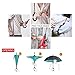 WOOCON Novelty Windproof Inverted Umbrella , [Easy To Get Into Your Car] Reverse Folding Design Inside Out Automatic Opening With Innovative Comfort Grip Hook Handle Sun UV Protection