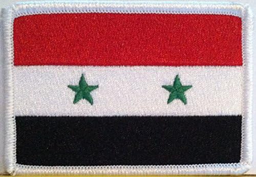 Syria Flag Embroidery Iron-on Patch Emblem White Border