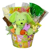 Bunny Treats - Fun Childrens Easter Basket With Green Bunny