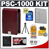 Canon PowerShot PSC-1000 Deluxe Leather Case (Burgundy) + NB-4L Battery + 4GB Card + Accessory Kit for SD1100 IS, SD1000, SD600, SD400 Digital Cameras