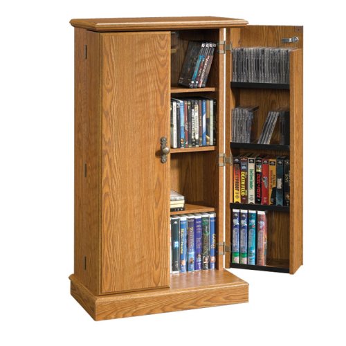Carolina Oak Media Storage Cabinet Orchard Hills Collection by Sauder Office Furniture