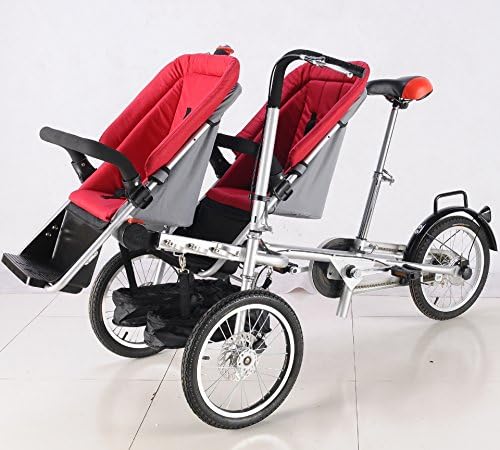 3 Wheels Mother Baby Bike Stroller 2 Seats Folding Bicycle 16inch Pushchair Bike Carrier 3 in 1