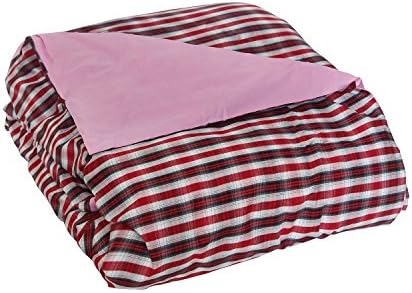 Red Plaid Patterned Twin XL Duvet Cover + Sheet Set