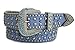 TFJ Women Western Fashion Belt Big Beads Metal Buckle Rhinestones M L Light Blue