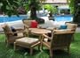 New Luxurious 5 Piece Teak Sofa Set - 4 Lounge Chairs and 36" Round Coffee Table [GVx]