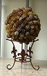 Natural Banaba and Sunflower Seed Decorative Ball with Fleur de Lis Stand (5 inch)