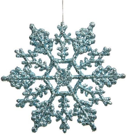 Vickerman Christmas Trees M101532 Snowflakes Glitter Ornament, 6.25-Inch, Baby Blue, Set of 12 by Vickerman Christmas Trees