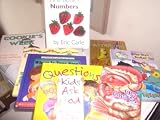 LOT OF 8 BOARD BOOKS FOR TODDLERS - ERIC CARLE'S MY VERY FIRST BOOK OF NUMBERS, WHERE IS YOUR NOSE? LUCY LOBSTER, WEIRD WATER PARK, QUESTIONS KIDS ASK GOD, BABY TAZ'S BROKEN TOY, COOKIE'S WEEK AND DECK THE HALLS