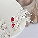 NYKKOLA Fashion Classic Jewelry 925 Solid Silver Beautiful Ruby Crystal Earrings