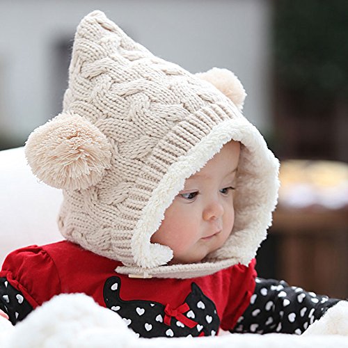 Xiaonibang Hy08 Baby Toddler Kids Cute Hat Wool Knitted Winter Warm Cap (Beige)