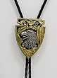 Arrowhead w/ Eagle Black/Gold Enamel Bolo Tie