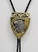 Arrowhead w/ Eagle Black/Gold Enamel Bolo Tie