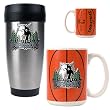 Minnesota Timberwolves Stainless Steel Travel Tumbler & Gameball Ceramic Mug Set - Primary Logo NBA Basketball