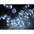 BATTERY OPERATED LED FAIRY STRING LIGHTS in COOL WHITE ** FULLY WATERPROOF SEALED BATTERY LIGHTS - STATIC WITH 30 SUPER BRIGHT LEDS - IDEAL FOR CHRISTMAS, PARTYS, WEDDINGS, ETC **