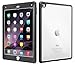 iPad Air 2 Case, Apple iPad Air 2 Clear Case, rooCASE Glacier Tough Full-body Clear Back Rugged Hybrid Protective Case Dual Layer Impact Resistant Bumper Cover with Built-in Screen Protector,  Black