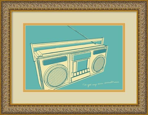 Lunastrella Boombox by John W. Golden Framed
