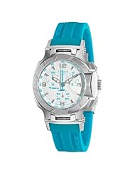 Tissot Womens T0482171701702 T-Race White Dial Blue Silicone Strap Watch